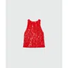 Msgm Multicolor Polyester Tank Tops In Red