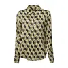 Msgm Multicolor Printed Viscose Satin Shirt In Multicolor