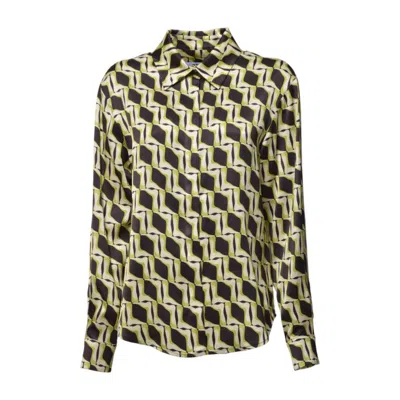MSGM MSGM MULTICOLOR PRINTED VISCOSE SATIN SHIRT