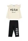 Msgm Multicolor Set For Baby Girl With Logo In Multi
