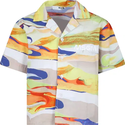 Msgm Kids' Multicolor Shirt For Boy With Logo