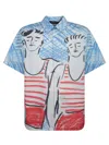 Msgm Multi-illustration Shirt With Relaxed Fit In Multi
