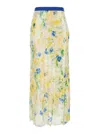 Msgm Multicolor Skirt With Floral Motif And All-over Applied Sequins In Fabric Woman