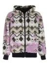 Msgm Geometric Print Hooded Jacket In Multicolour