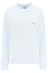 Msgm Multicolored Logo Embroidery Sweatshirt In White