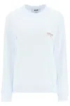 Msgm Multicolored Logo Embroidery Sweatshirt In White