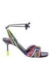 Msgm Woman Sandals Fuchsia Size 8 Leather In Multicolour