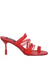 Msgm Multiple-strap Heeled Sandals In Red