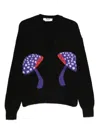 Msgm Mushroom-applique Cardigan In Black