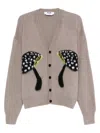 Msgm Mushroom-embellished Cardigan In Neutral