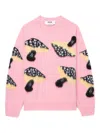 Msgm Mushroom-print Sweater In Pink
