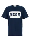 Msgm Navy Blue Cotton T-shirt