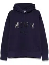 Msgm Blue Hoodie In Cotton With Logo And Pocket