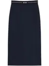 Msgm Logo Waistband Wool Skirt
