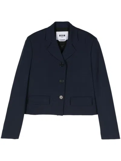 MSGM NAVY BLUE SHORT BLAZER