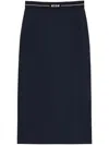 Msgm Navy Blue Wool Skirt