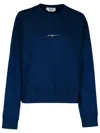 Msgm Logo-print Drop-shoulder Sweatshirt In Navy