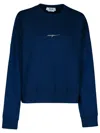 Msgm Navy Cotton Sweatshirt In Navy