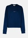 Msgm Navy Cotton Sweatshirt In Navy