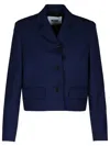 Msgm Wool Crop Blazer Buttoned Cuffs