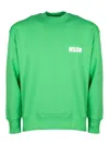 Msgm Logo Detail Cotton Sweatshirt In Green