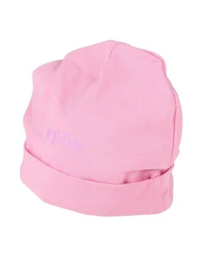 Msgm Babies'  Newborn Girl Hat Pink Size 3 Cotton, Elastane