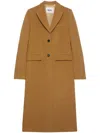 Msgm Notched-lapel Button-fastening Coat In Brown