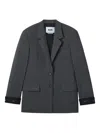 Msgm Notched-lapel Flap-pocket Blazer In Gray