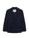 Msgm Notched-lapel Single-breasted Blazer In Blue