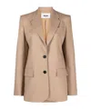 Msgm Notched-lapels Single-breasted Blazer In Nude