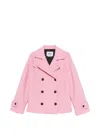 Msgm Notch-lapel Double-breasted Coat In Pink