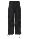 Msgm Nylon Cargo Pants In Black