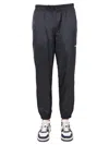 Msgm Casual Black Jogging Pants With Elastic Waistband And Side Logo In Black
