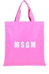 Msgm Nylon Shopping Bag In Shocking Pink