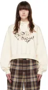 Msgm Off-white Kitten Hoodie In 02 Cream