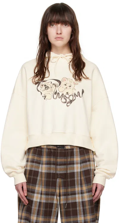 Msgm Off-white Kitten Hoodie In 02 Cream