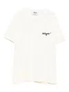 Msgm Off White Logo T-shirt In White