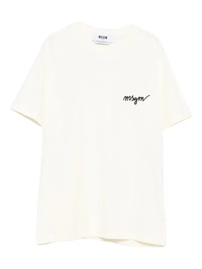 Msgm Off White Logo T-shirt