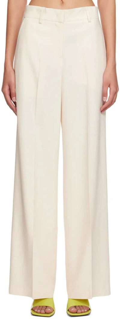 Msgm Cropped Straight-leg Trousers In White