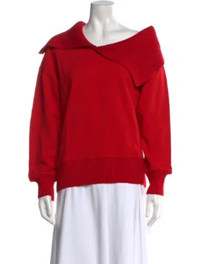Pre-owned Msgm Off-the-shoulder Sweater In Red