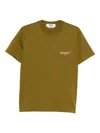 Msgm Logo-embroidered Cotton T-shirt Clothing In Green