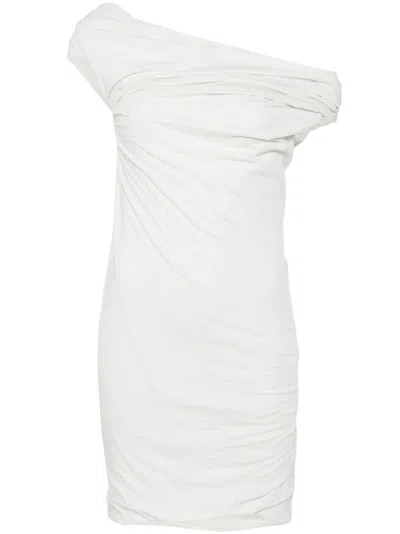 Msgm One-shoulder Mini Dress In Grey