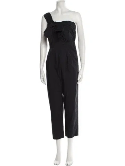Pre-owned Msgm One-shoulder Jumpsuit In Black