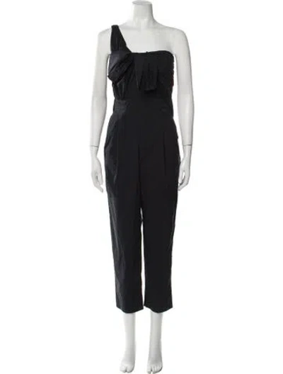 Pre-owned Msgm One-shoulder Jumpsuit In Black