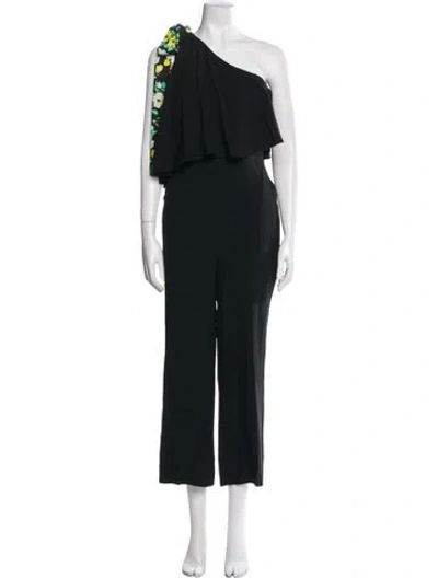 Pre-owned Msgm One-shoulder Jumpsuit In Black