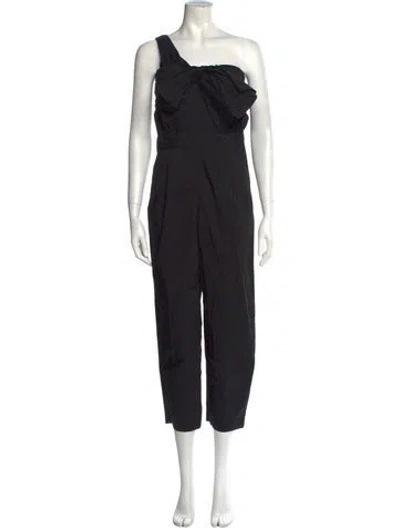 Pre-owned Msgm One-shoulder Jumpsuit In Black