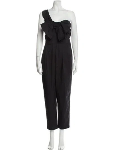 Pre-owned Msgm One-shoulder Jumpsuit In Black