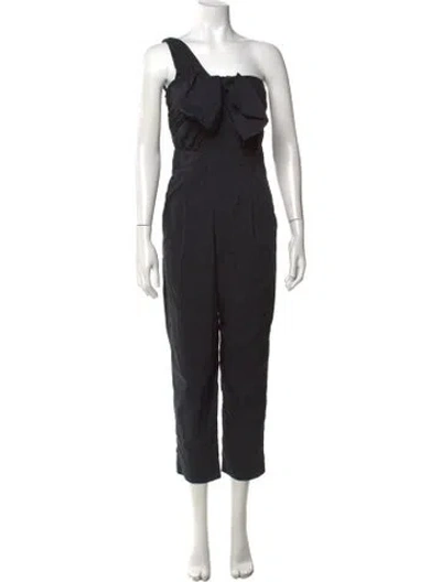 Pre-owned Msgm One-shoulder Jumpsuit In Black