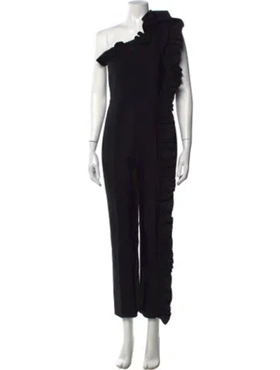 Pre-owned Msgm One-shoulder Jumpsuit In Black