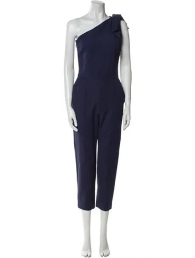 Pre-owned Msgm One-shoulder Jumpsuit In Blue